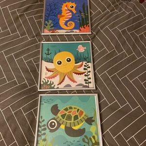 3 Sea creature framed photos